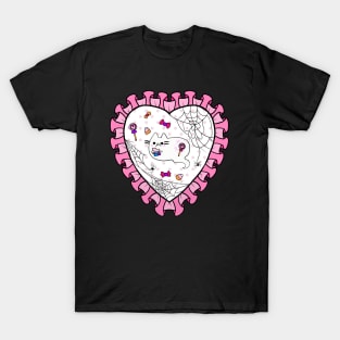 Spooky Cute Ghost Candy Cat T-Shirt